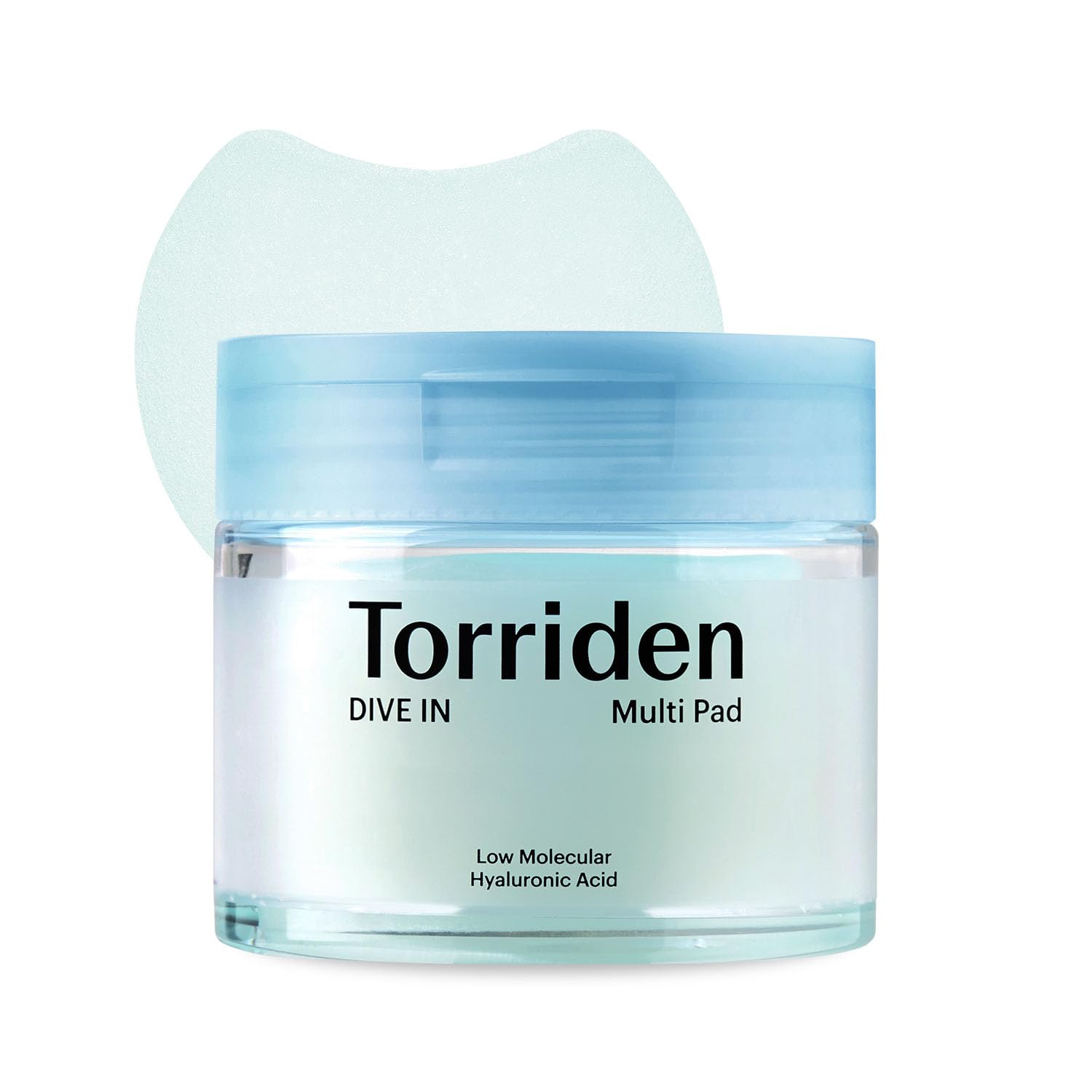 Torriden DIVE IN serum-infused cotton pad for cooling hydration.