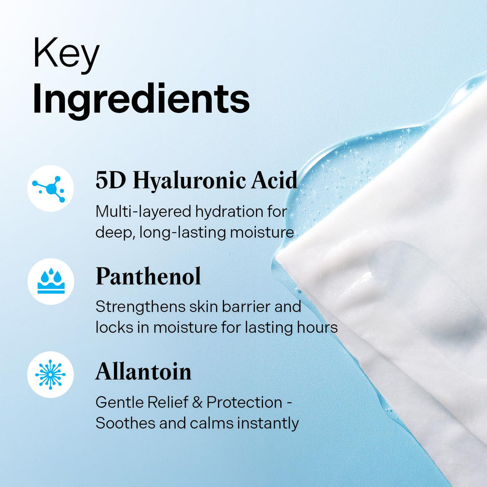 Torriden DIVE IN sheet mask application for quick at-home hydration.
