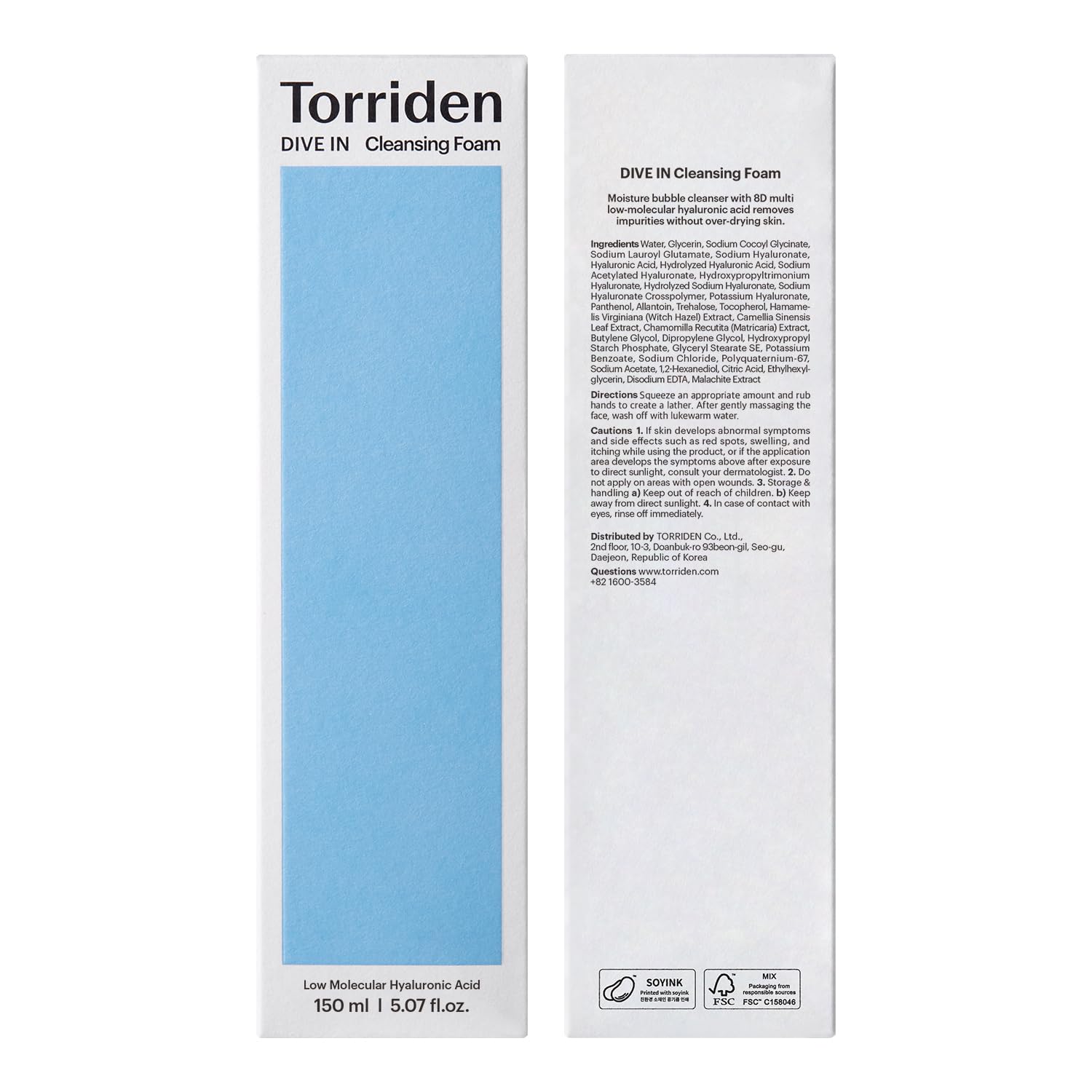Torriden DIVE IN: fórmula sin irritantes para piel sensible.
