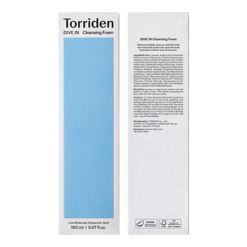 Torriden DIVE IN: fórmula sin irritantes para piel sensible.
