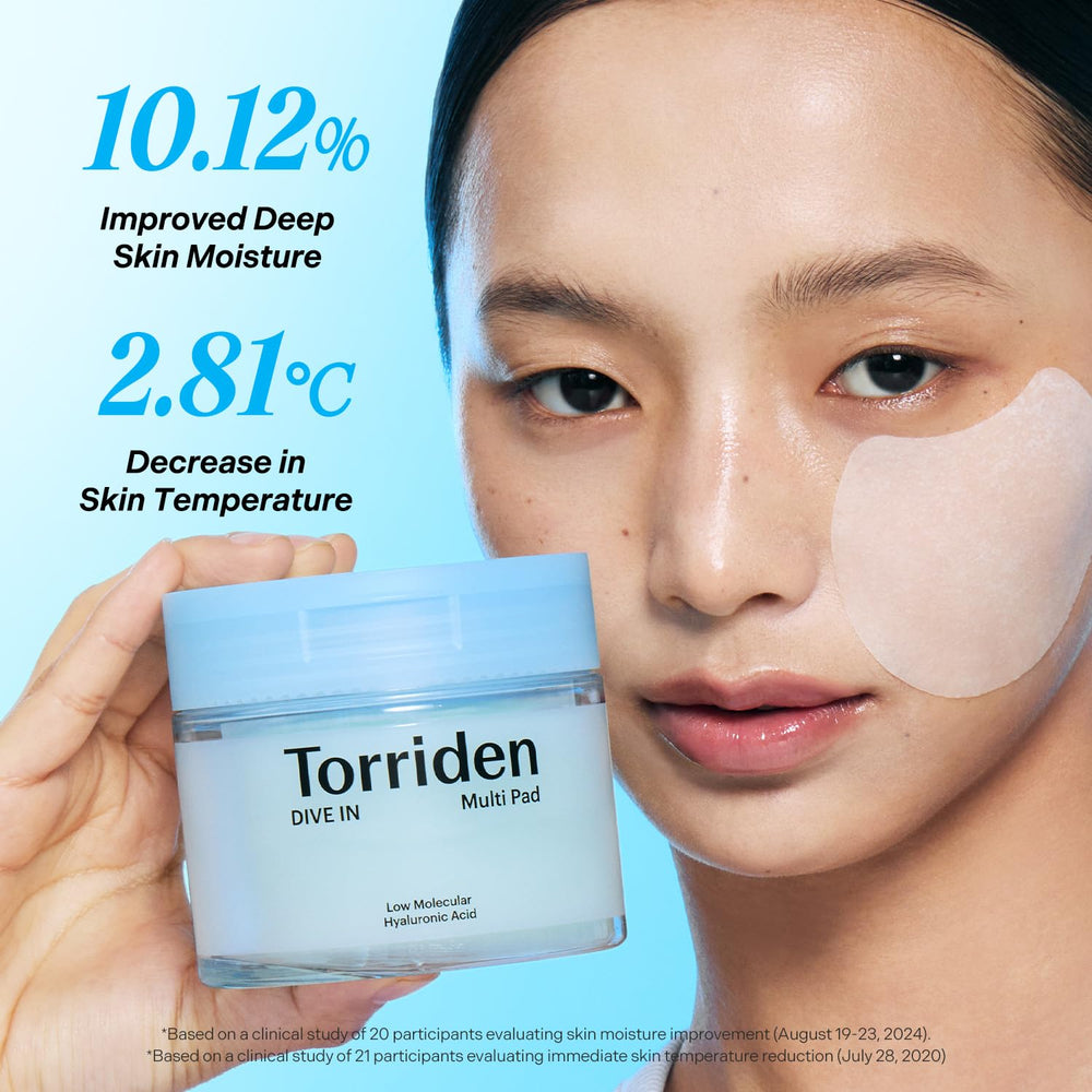 Torriden DIVE IN sensitive-formula pad ideal for sensitive skin.