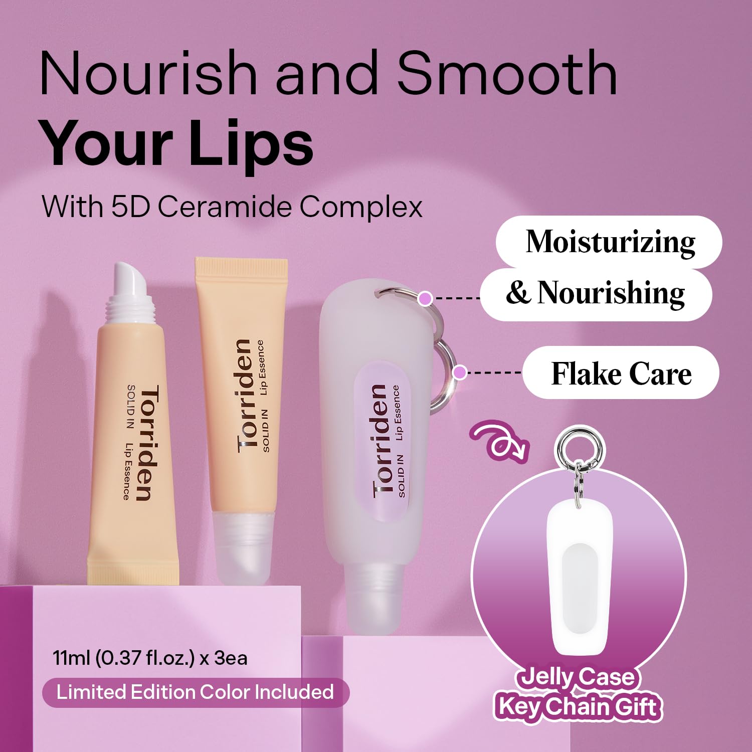 Torriden lip essence pack front showing clean beauty presentation.