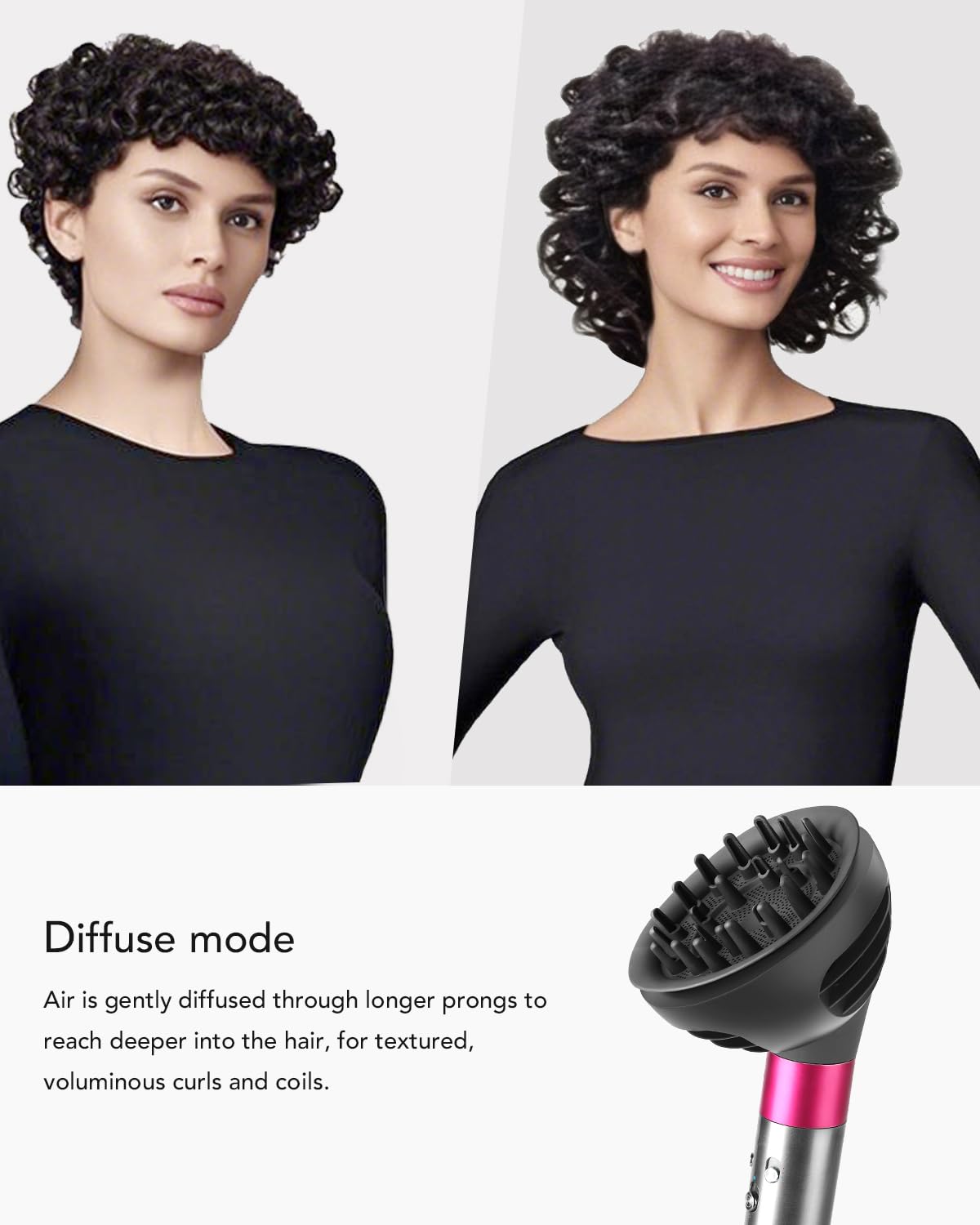 TOSAGE 24-prong design distributes heat evenly for faster drying and smoother curls.