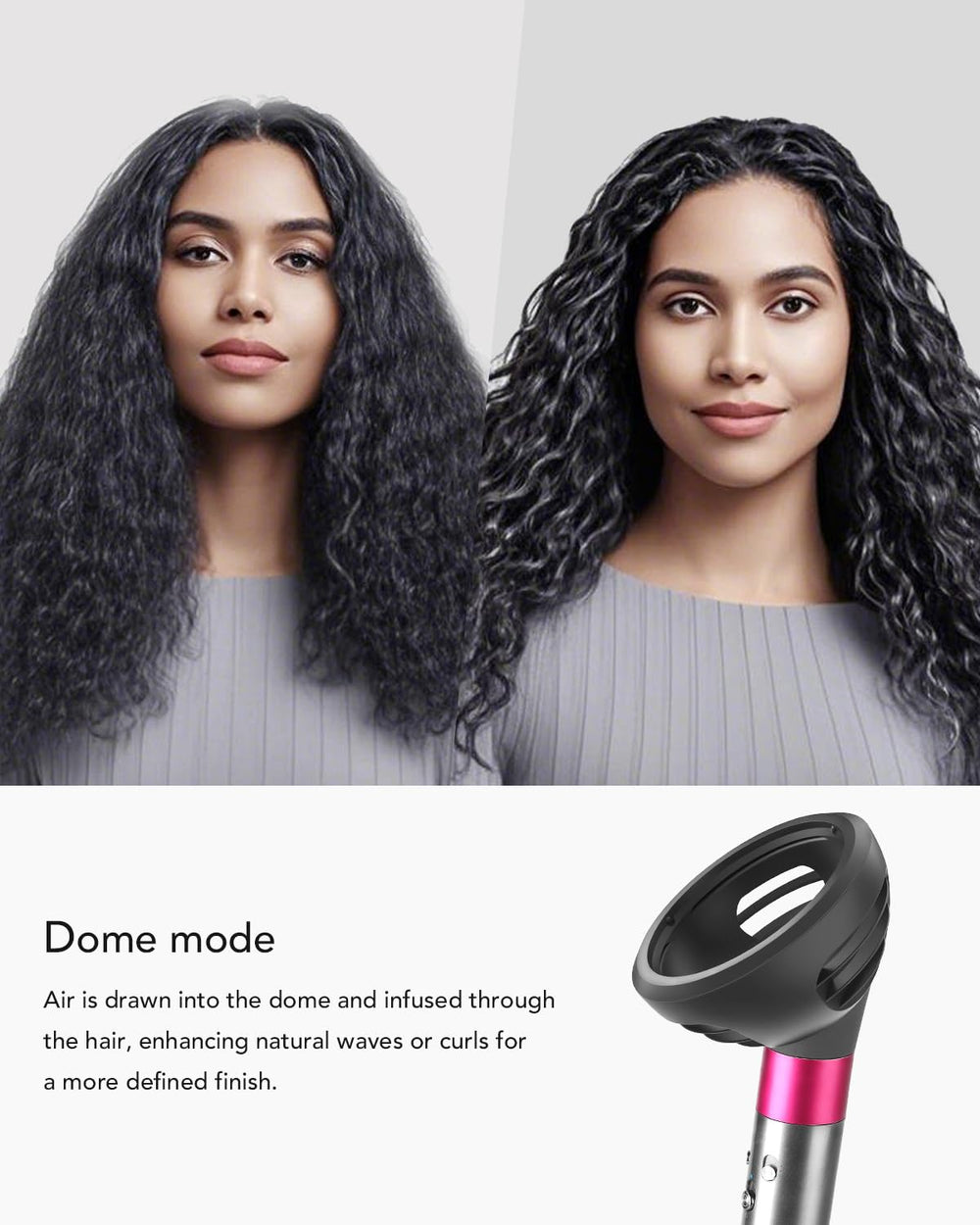 TOSAGE Dome mode vs Diffuse mode helps tailor waves and curls.