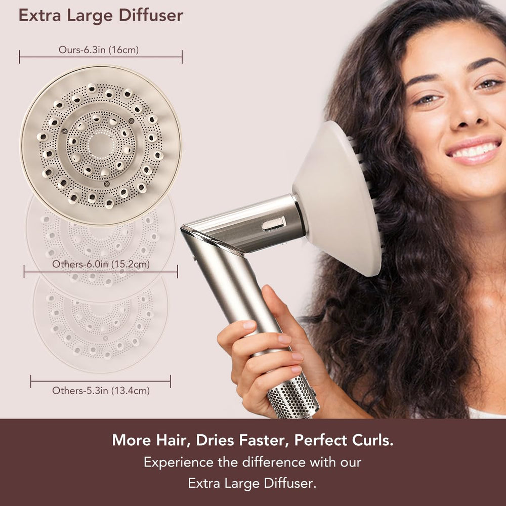 TOSAGE diffuser delivers even airflow for gentle drying from roots to ends