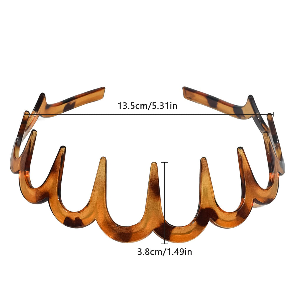 TOSEFES diadema zigzag con dientes hacia atrás ofrece sujeción estable sin pellizcar.