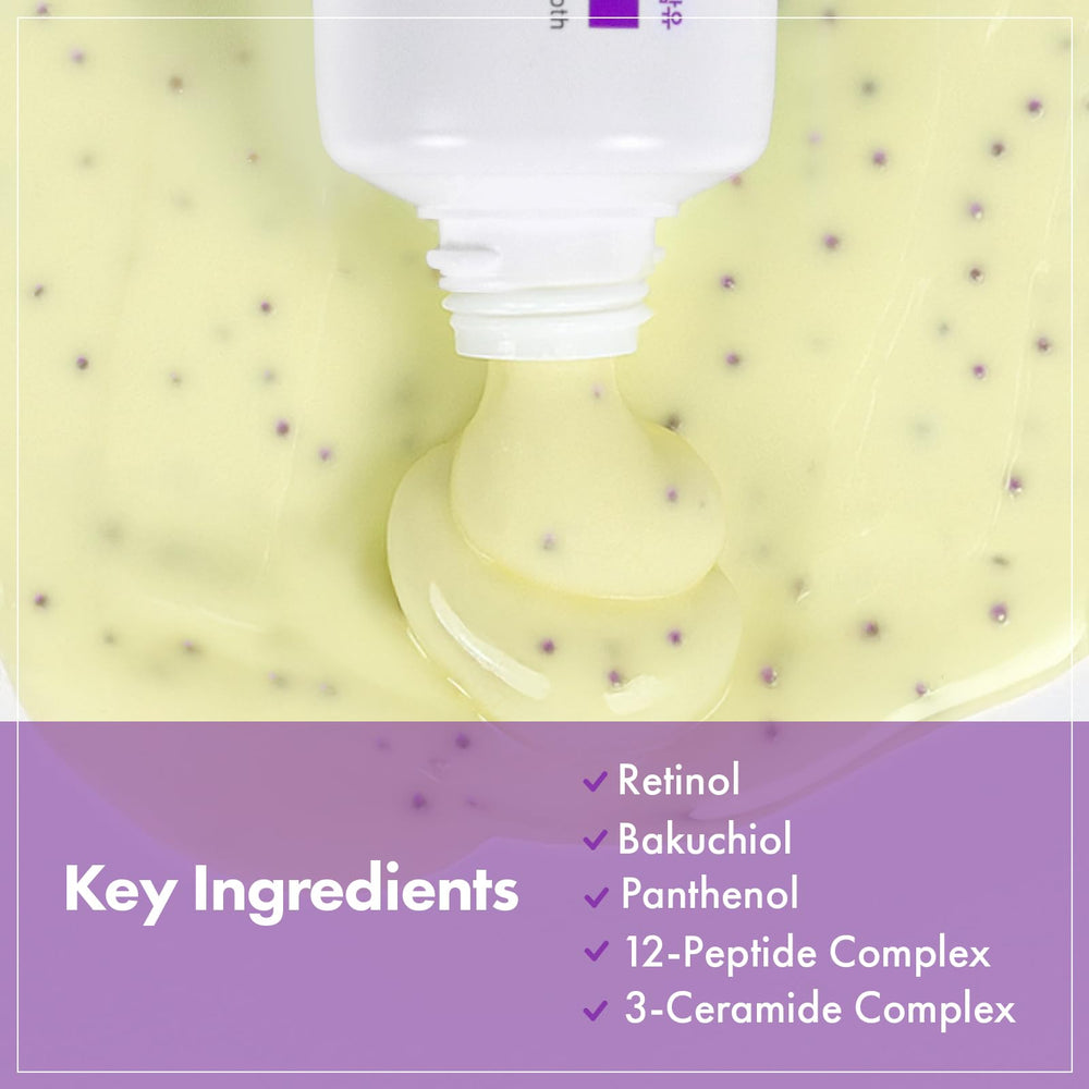 Bakuchiol and ceramide complex on skin for hydration.