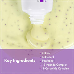 Bakuchiol and ceramide complex on skin for hydration.