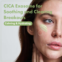 TOSOWOONG Exosome CICA swirl on skin, fast absorption.