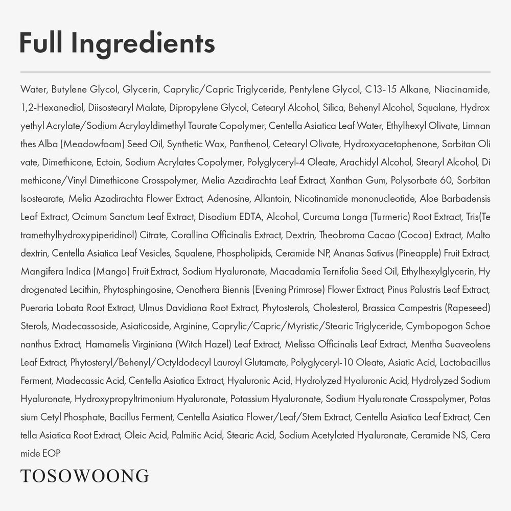 TOSOWOONG Exosome CICA glow after application and calm skin.