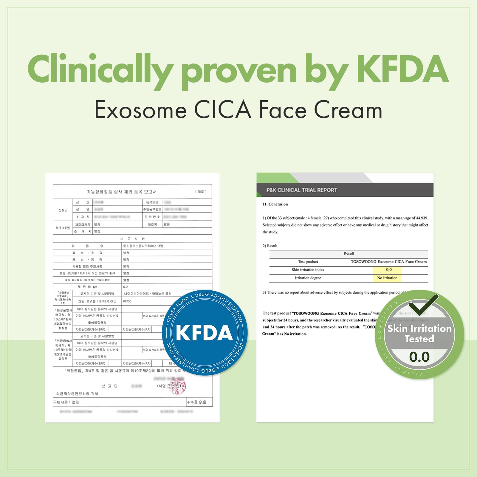 TOSOWOONG Exosome CICA night application for overnight hydration.