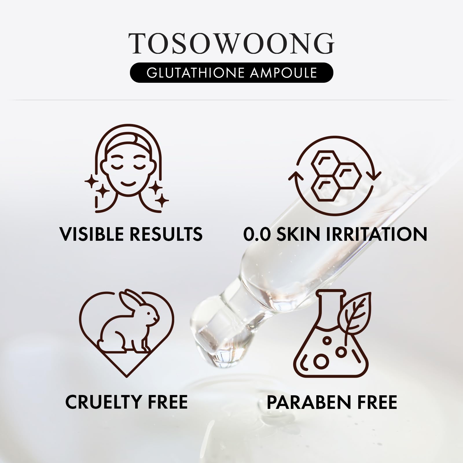 Cuidado diario con Tosowoong glutathion serum para uso cotidiano