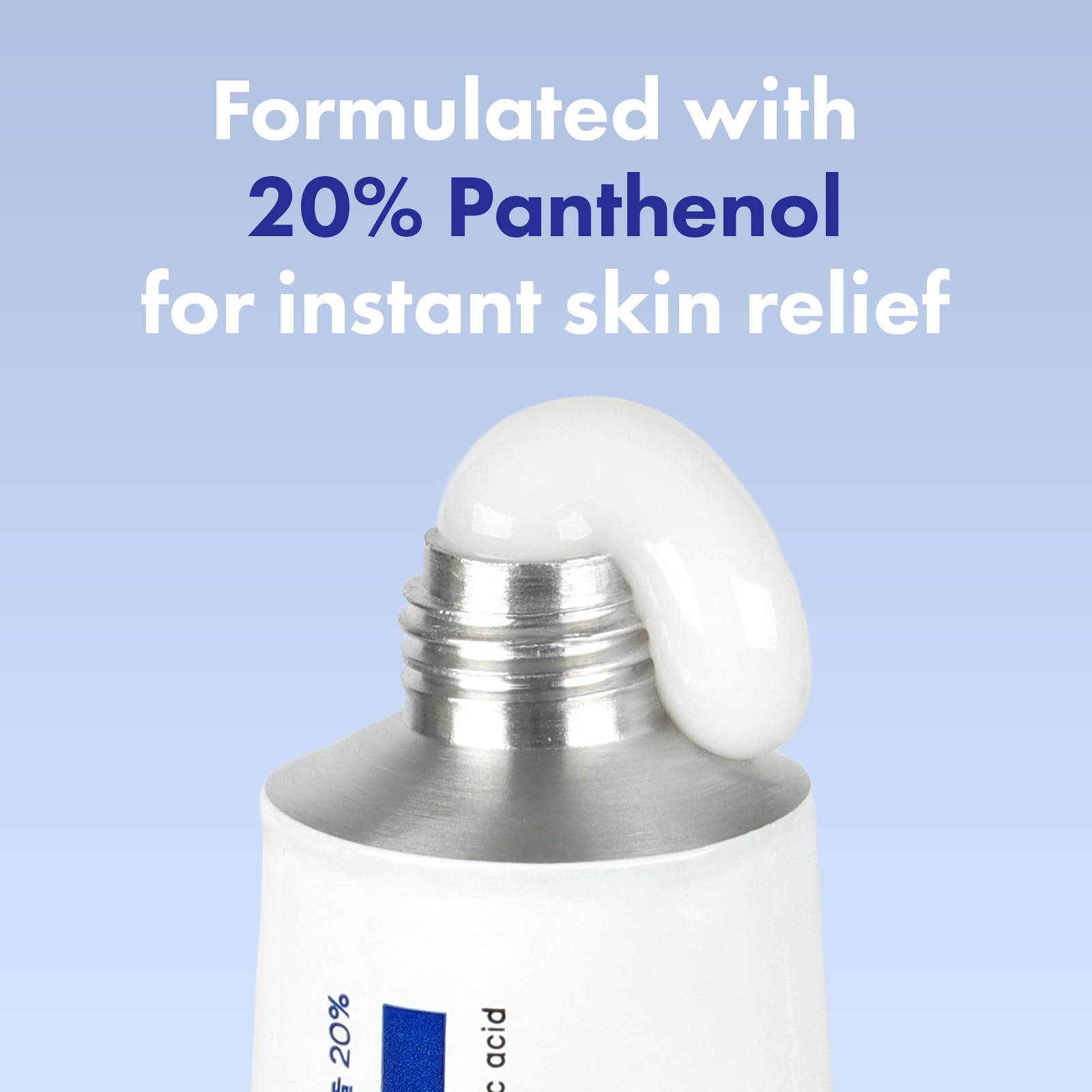 TOSOWOONG Panthenol 20 Barrier Cream being applied for soothing, fragrance-free moisturization.