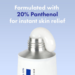 TOSOWOONG Panthenol 20 Barrier Cream being applied for soothing, fragrance-free moisturization.