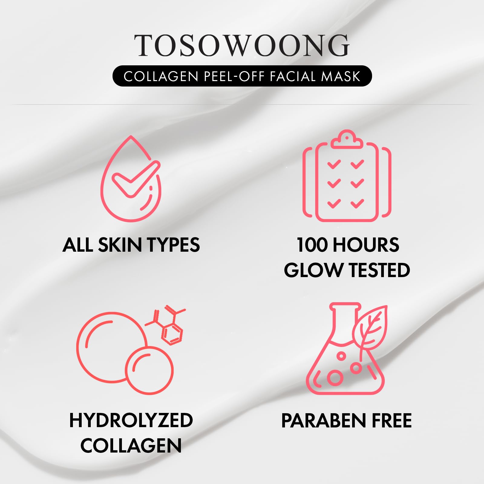 Closeup of elasticity-focused performance in TOSOWOONG Real Collagen Fit