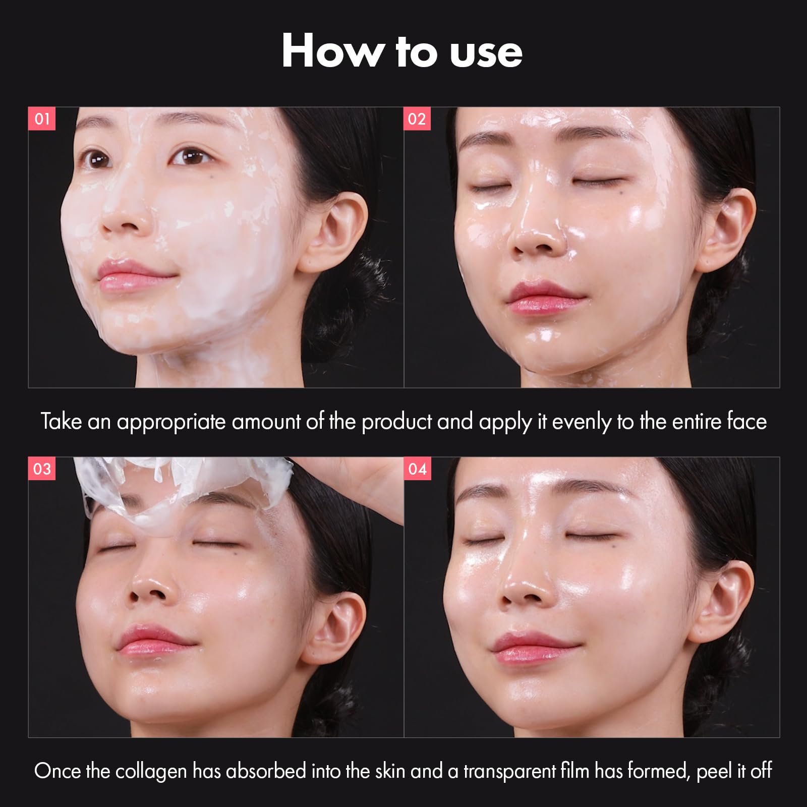 Glow finish texture of TOSOWOONG Real Collagen Fit mask after use
