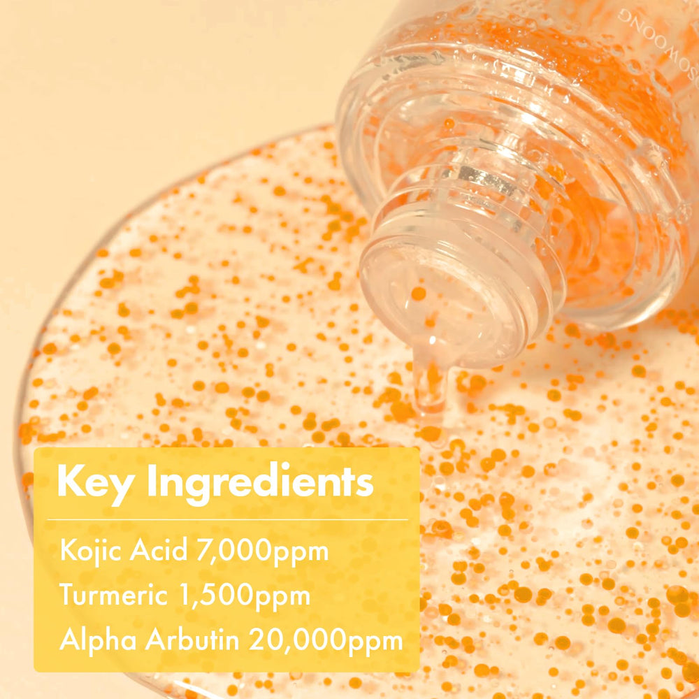 Close up on silky texture of TOSOWOONG Real Turmeric Kojic Serum