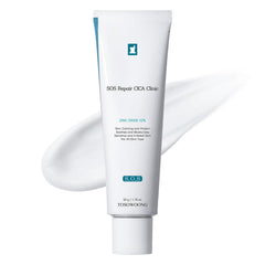 TOSOWOONG SOS Repair Cream jar highlighting a zinc-rich formula for soothing care.