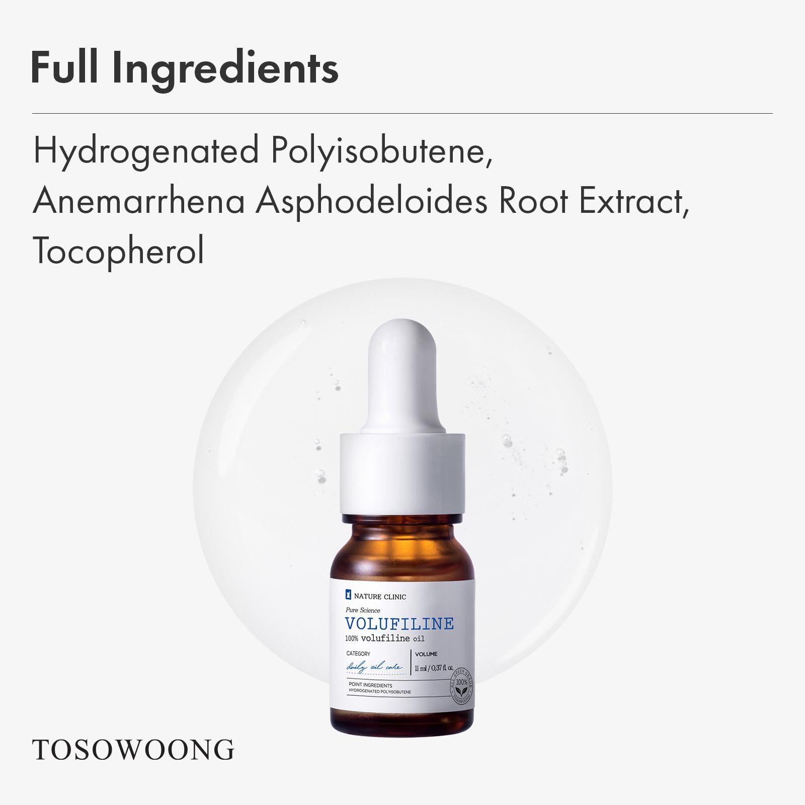 TOSOWOONG Volufiline Serum on lips and cheeks for plump, hydrated look.