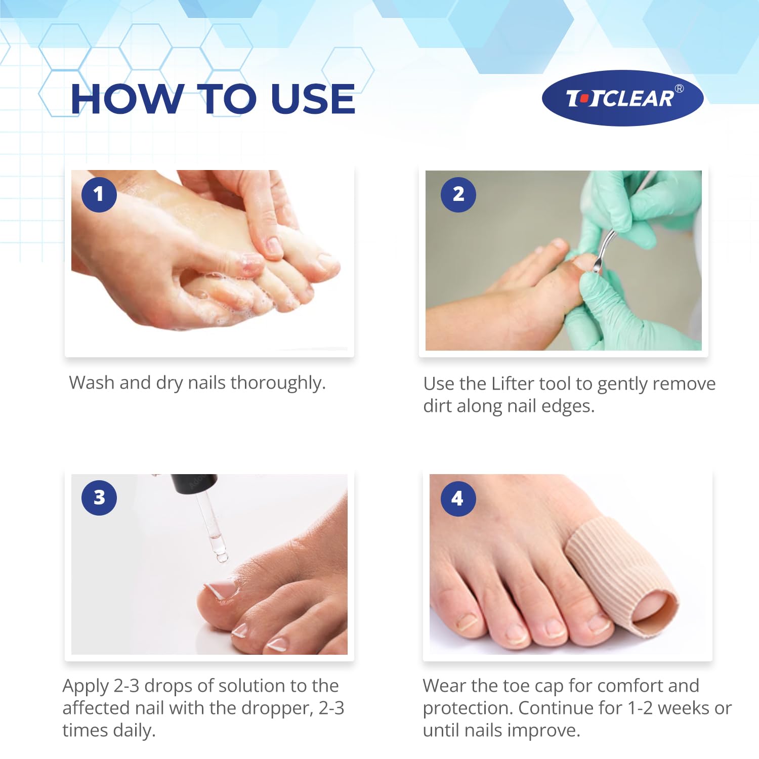 TOTCLEAR nail care routine image illustrating regular maintenance benefits.
