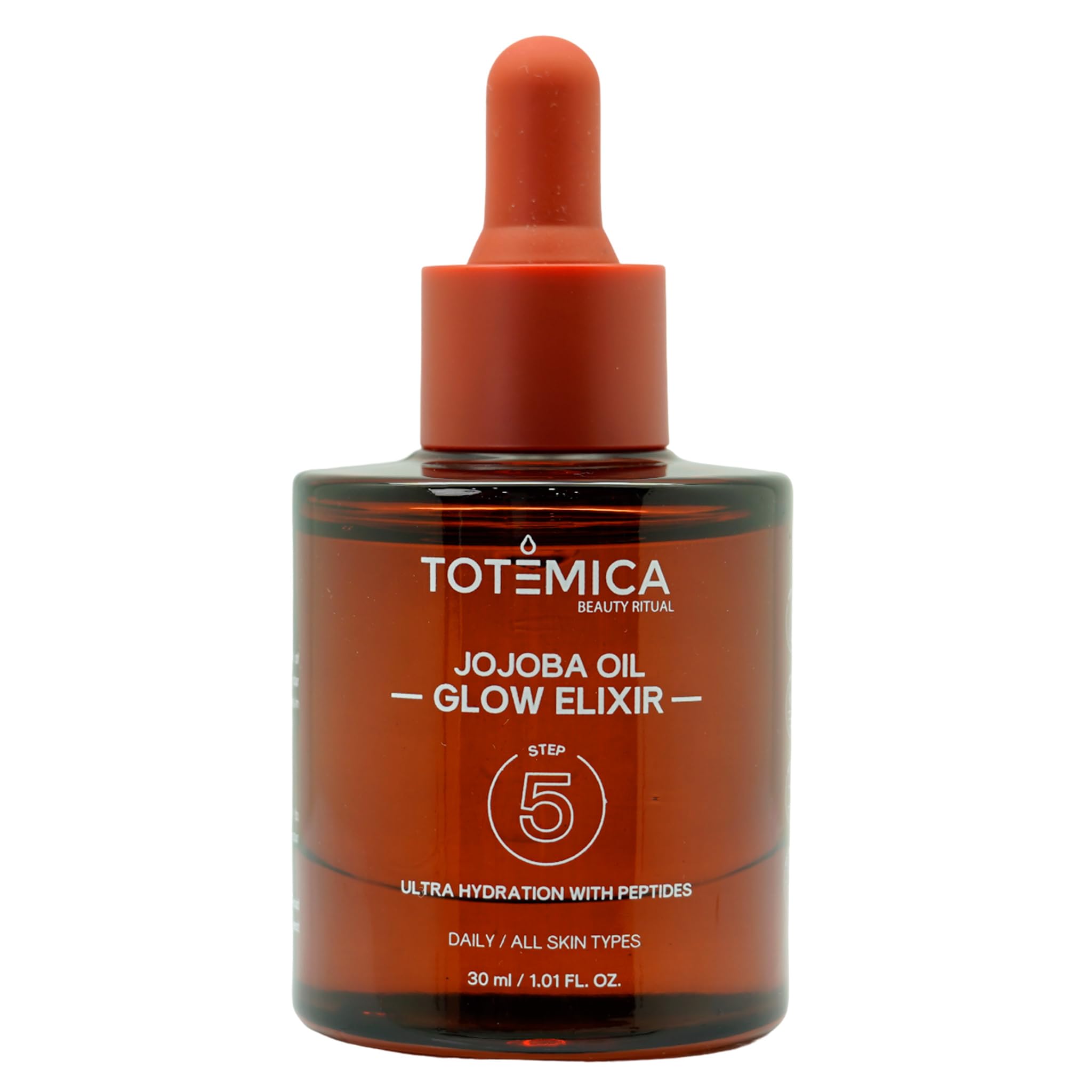 TOTEMICA Jojoba Oil Glow Elixir bottle shows lightweight hydration for radiant skin.