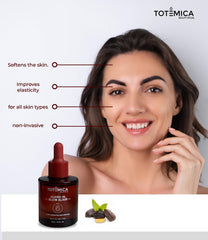 TOTEMICA Jojoba Oil Glow Elixir pump close-up highlights easy, even application.