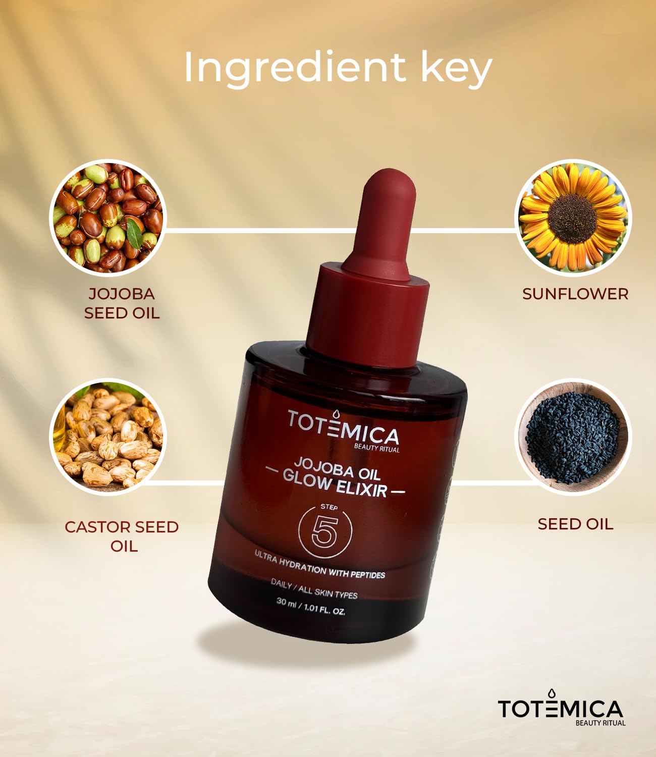 Close-up of the Glow Elixir texture demonstrating fast absorption and non-greasy feel.