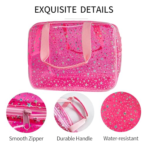 TotePrint transparent star pouch highlights clear view of contents for quick access.