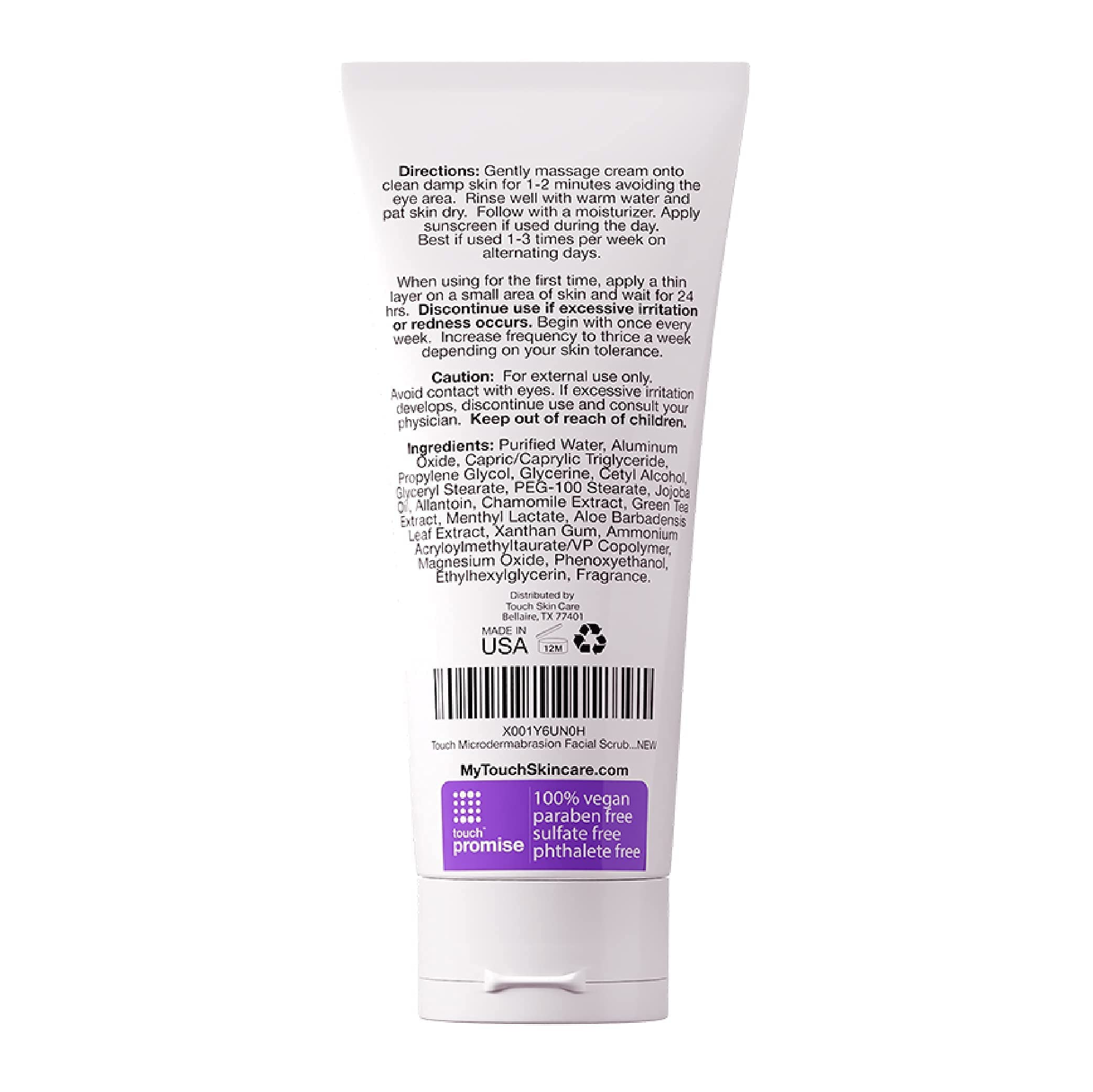 TOUCH cristal exfoliante ayuda a preparar la piel para hidratantes.