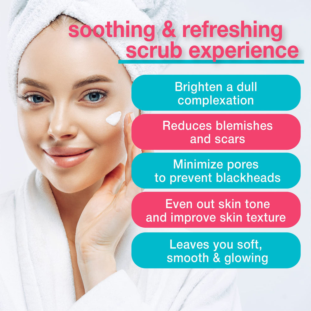 TOUCH exfoliante facial con aloe vera para calmar e hidratar durante el uso.