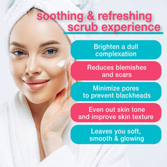 TOUCH exfoliante facial con aloe vera para calmar e hidratar durante el uso.