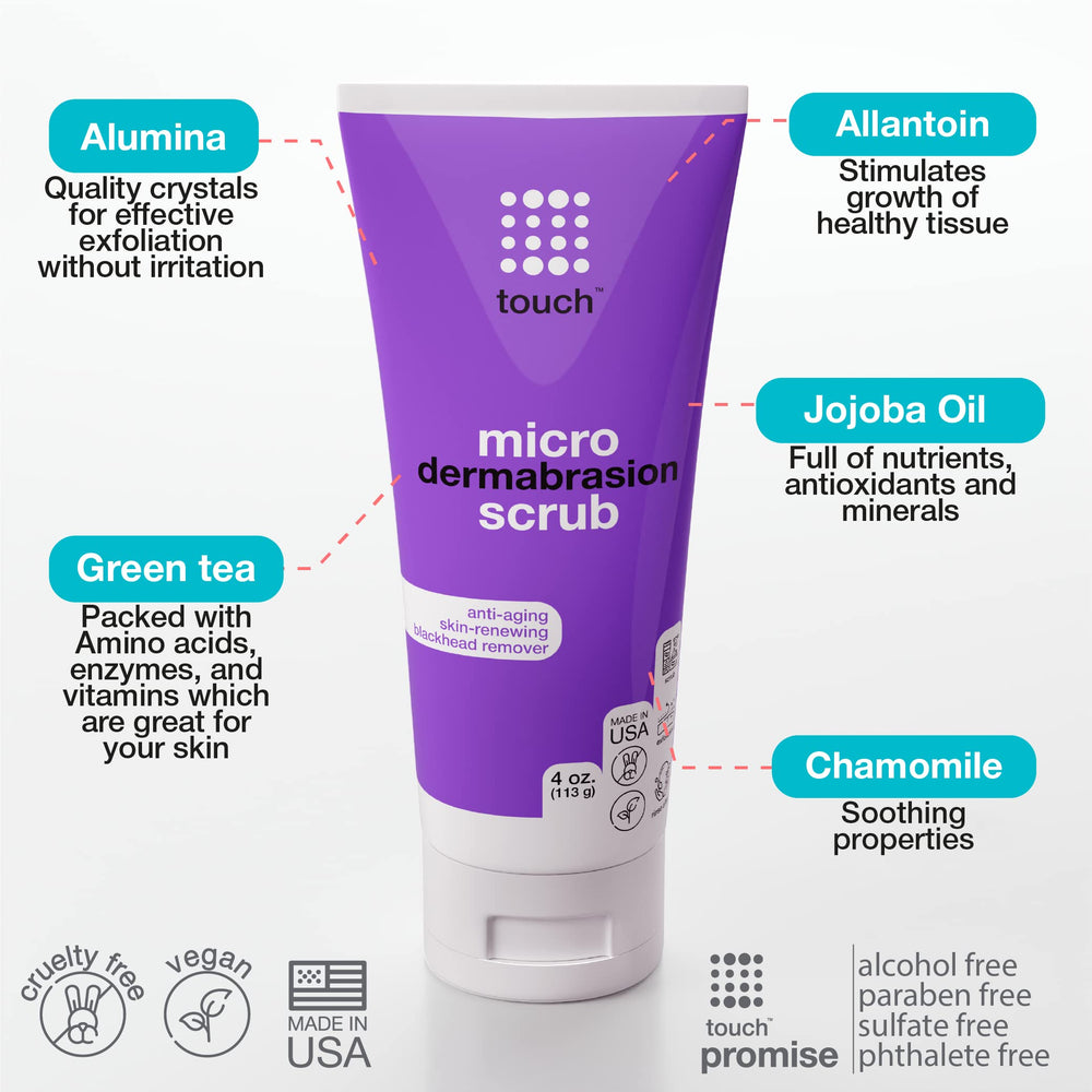 TOUCH exfoliante con manzanilla para piel suave y tranquila.