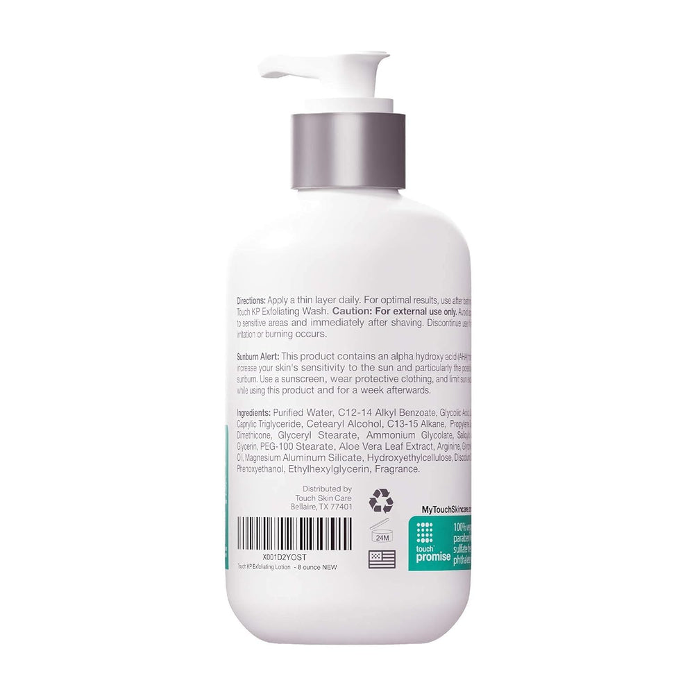 USA-made seal on TOUCH Glycolic Lotion underscoring quality and safety