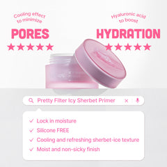 Touch in Sol Icy Sherbet Primer aplicación rápida y uniforme antes del maquillaje.