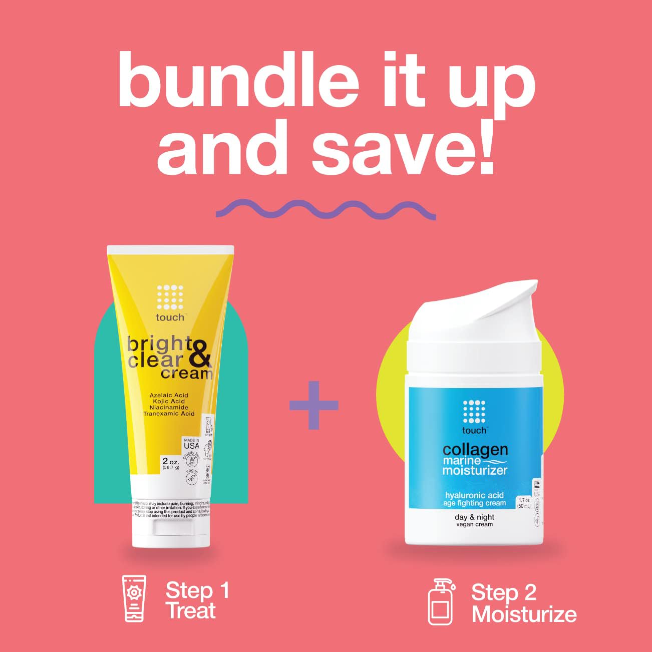 TOUCH Radiance Cream lifestyle setup conveys brightened, confident complexion
