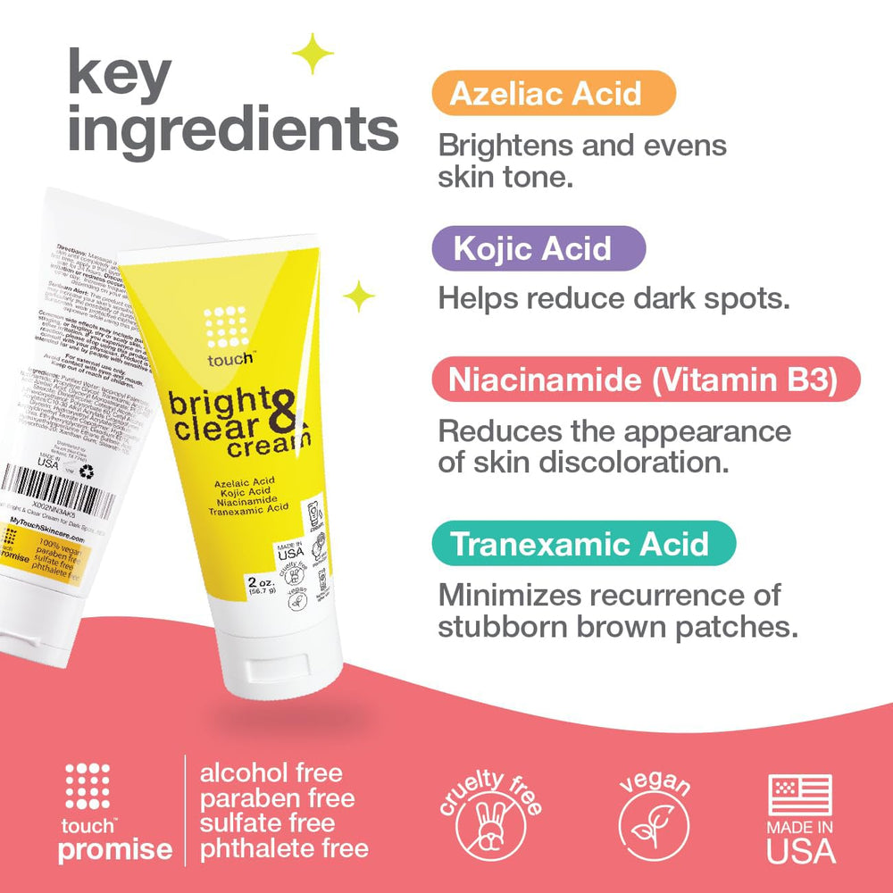 TOUCH Radiance Cream texture swatch shows creamy, fast-absorbing formula