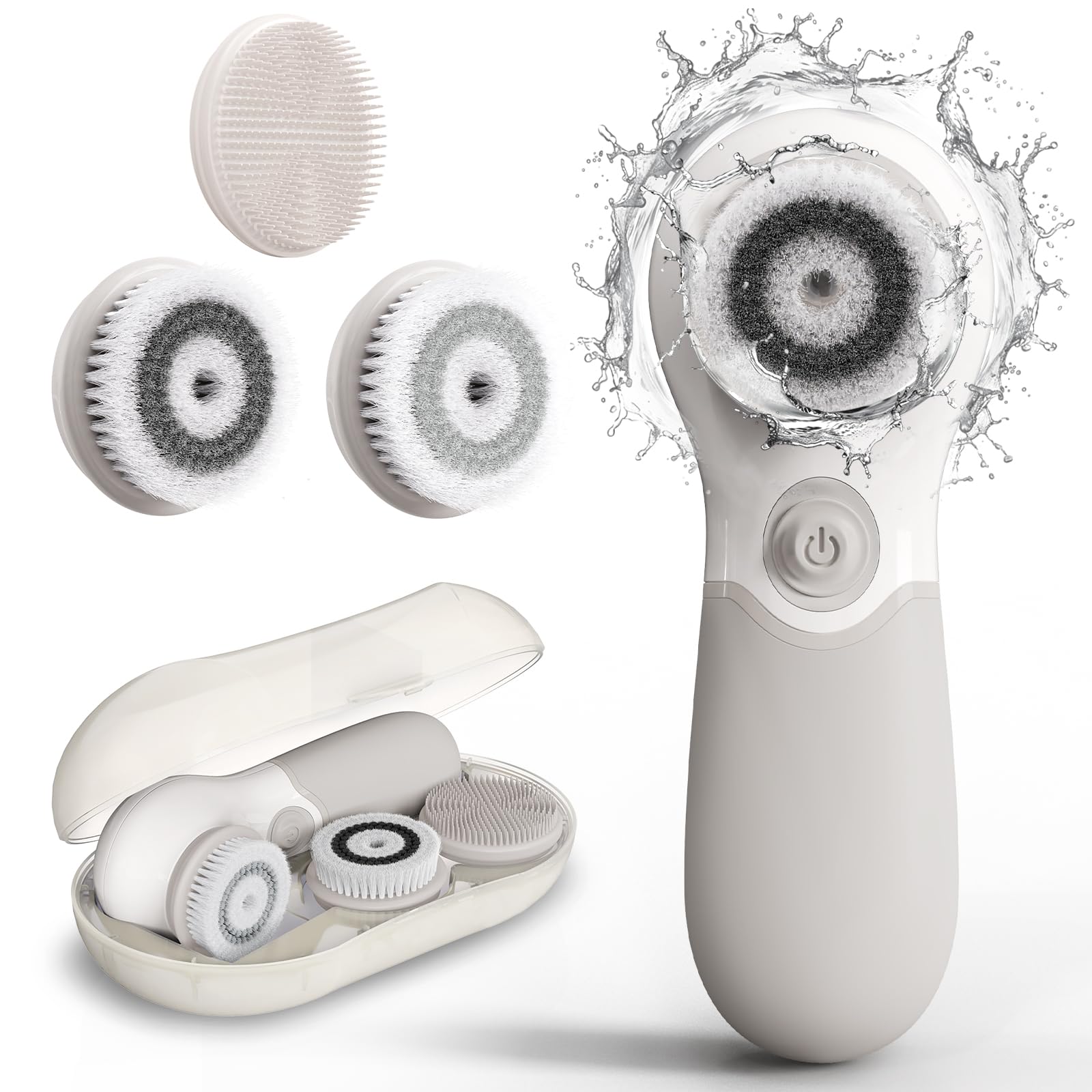 TouchBeauty face scrubber with soft fiber head for daily gentle cleansing.