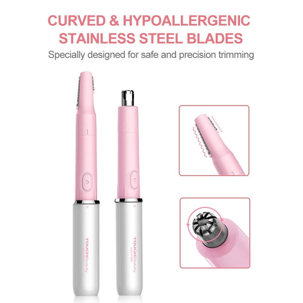 TouchBeauty Nose Trimmer Head with curved blades for comfortable trimming.