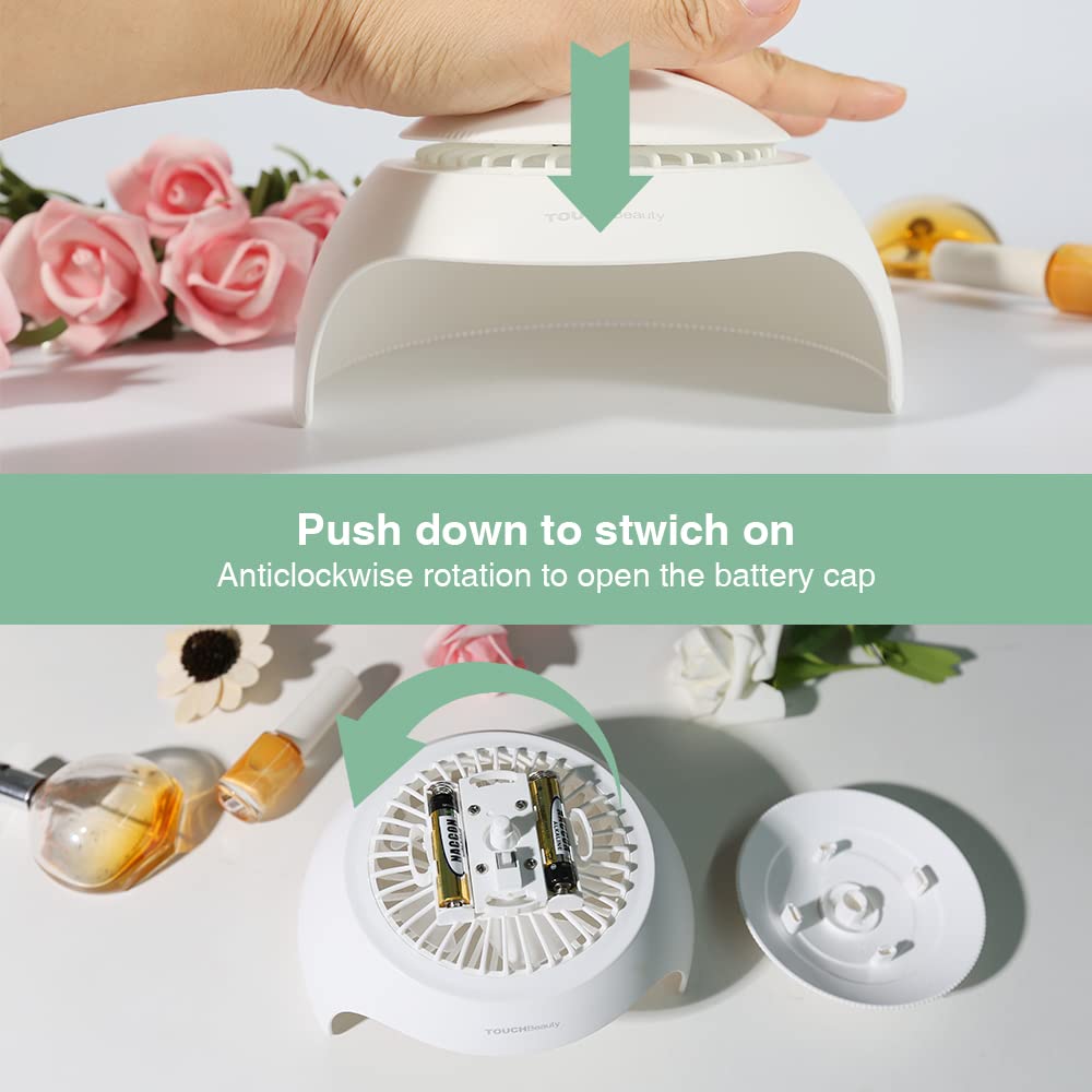 TOUCHBeauty dries both fingernails and toenails at home easily.