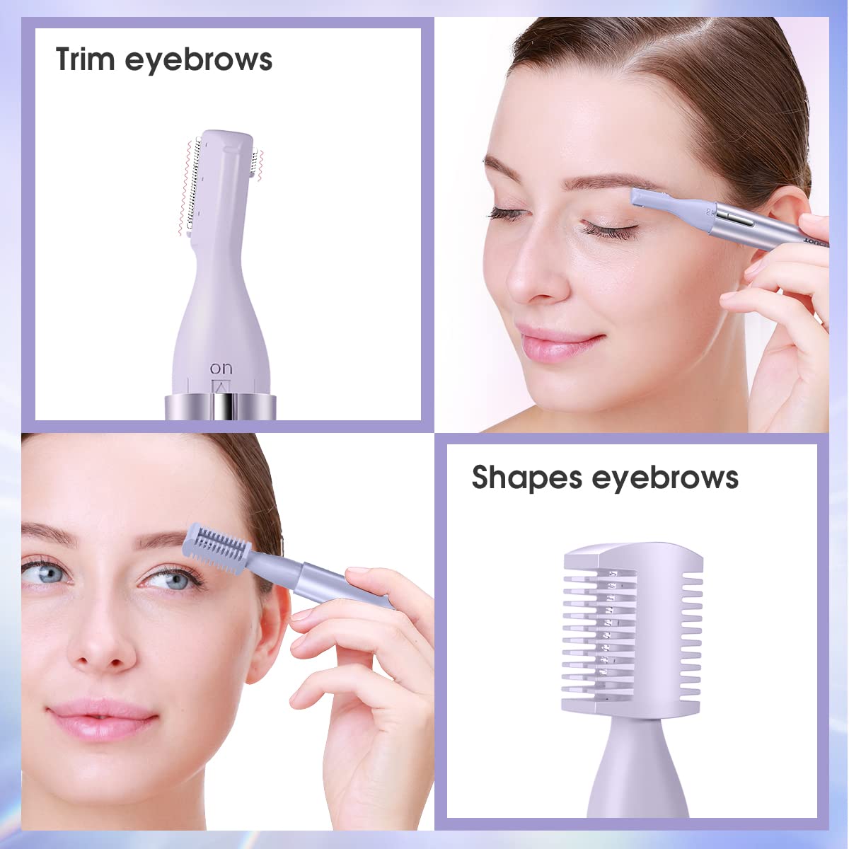 TOUCHBeauty grooming attachments show two sizes for eyebrow shaping control