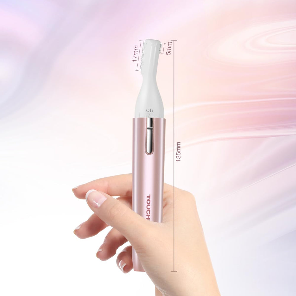 TOUCHBeauty skin-safe trim shows gentle use on sensitive areas.