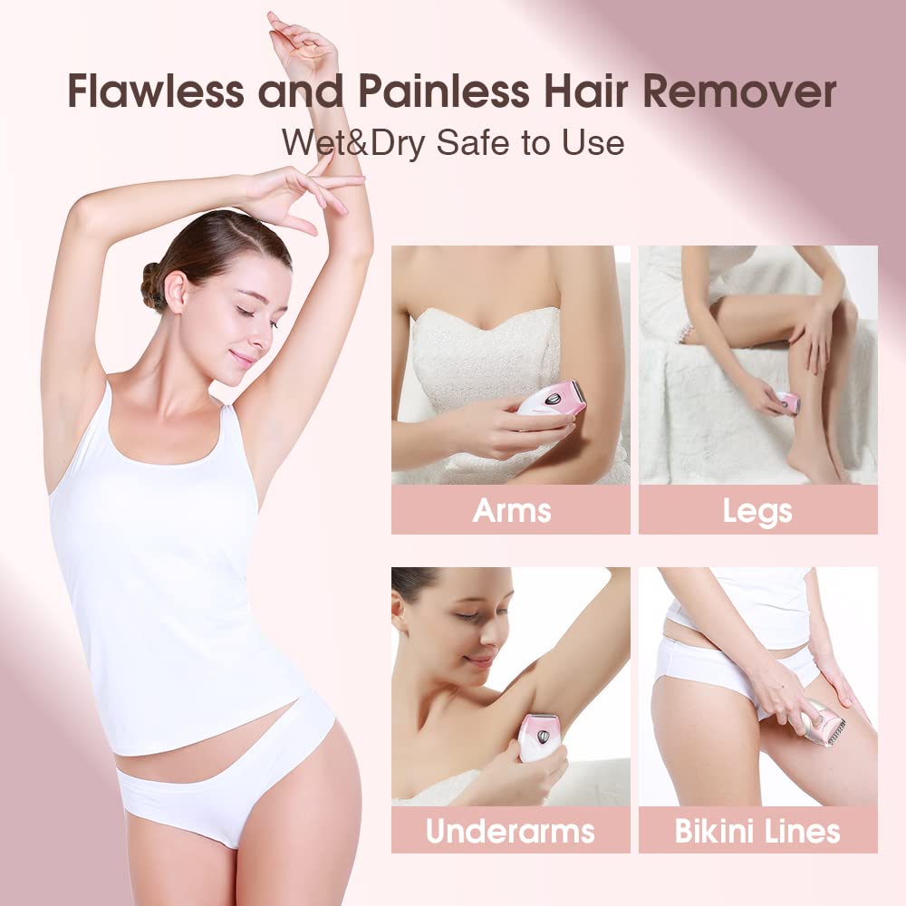 TOUCHBeauty easy-clean design, pink shaver, rinse under running water.