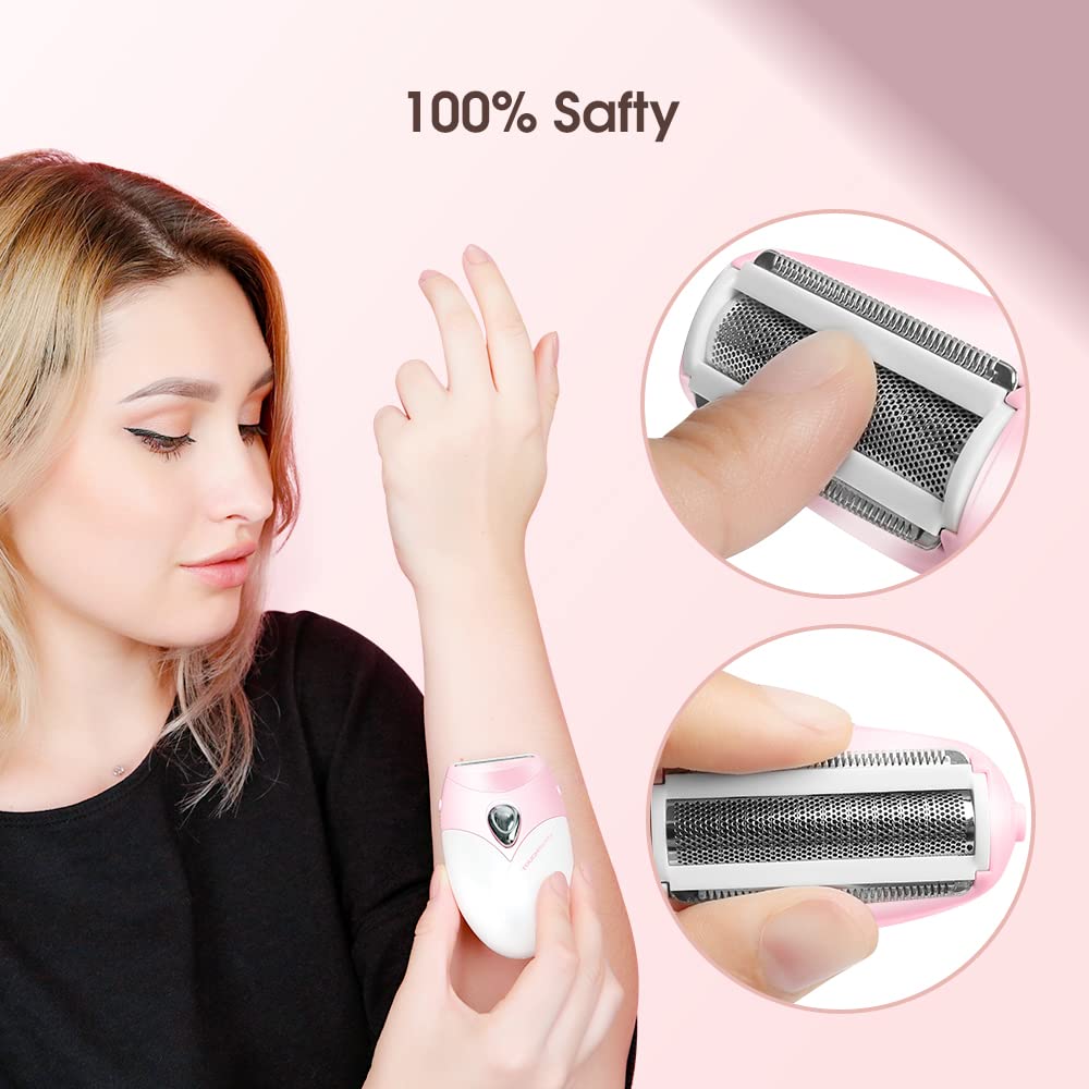 TOUCHBeauty pink shaver, swivel head, adapts to curves for comfortable shaving.