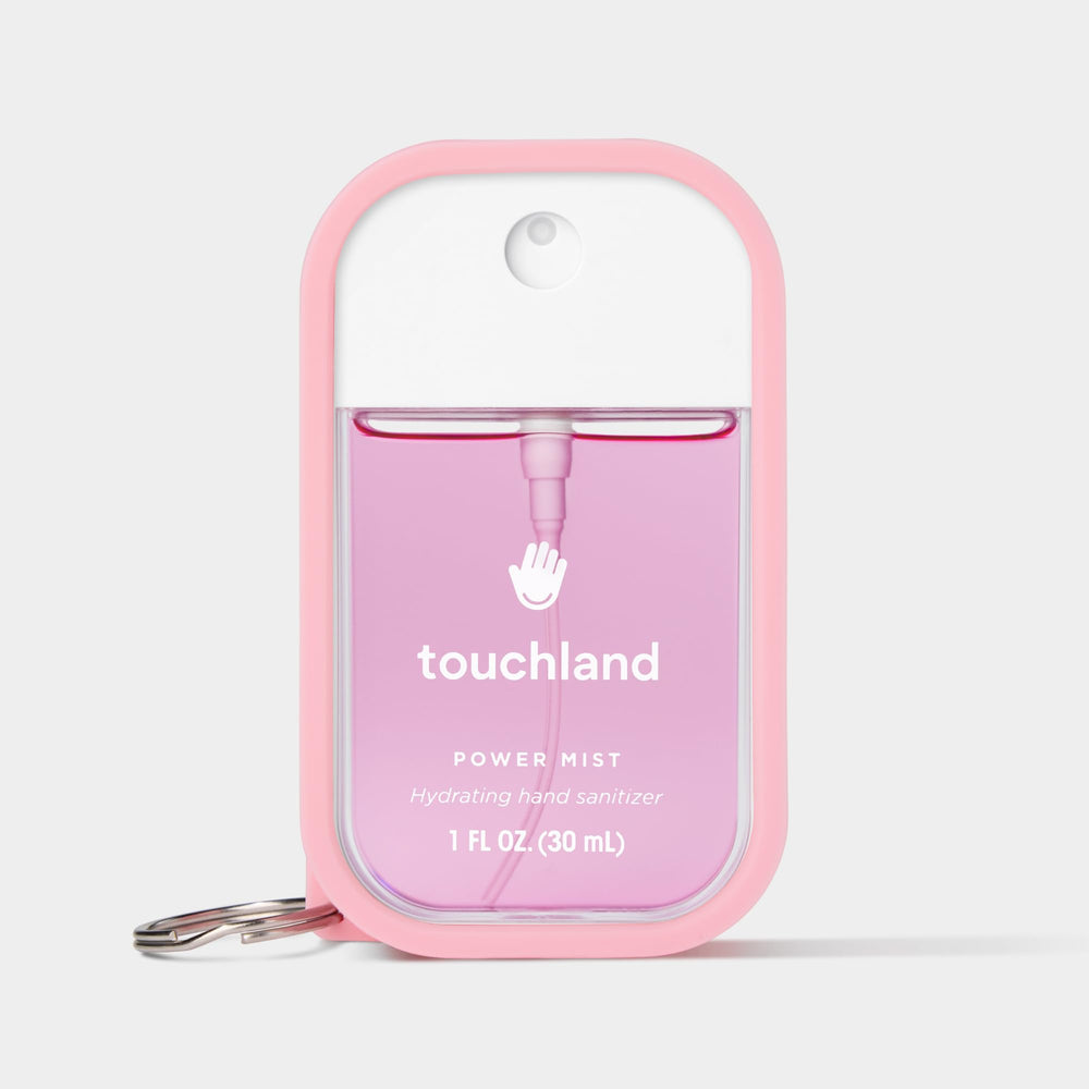 Close-up of Touchland Bubblegum Pink case showing a soft silicone finish.