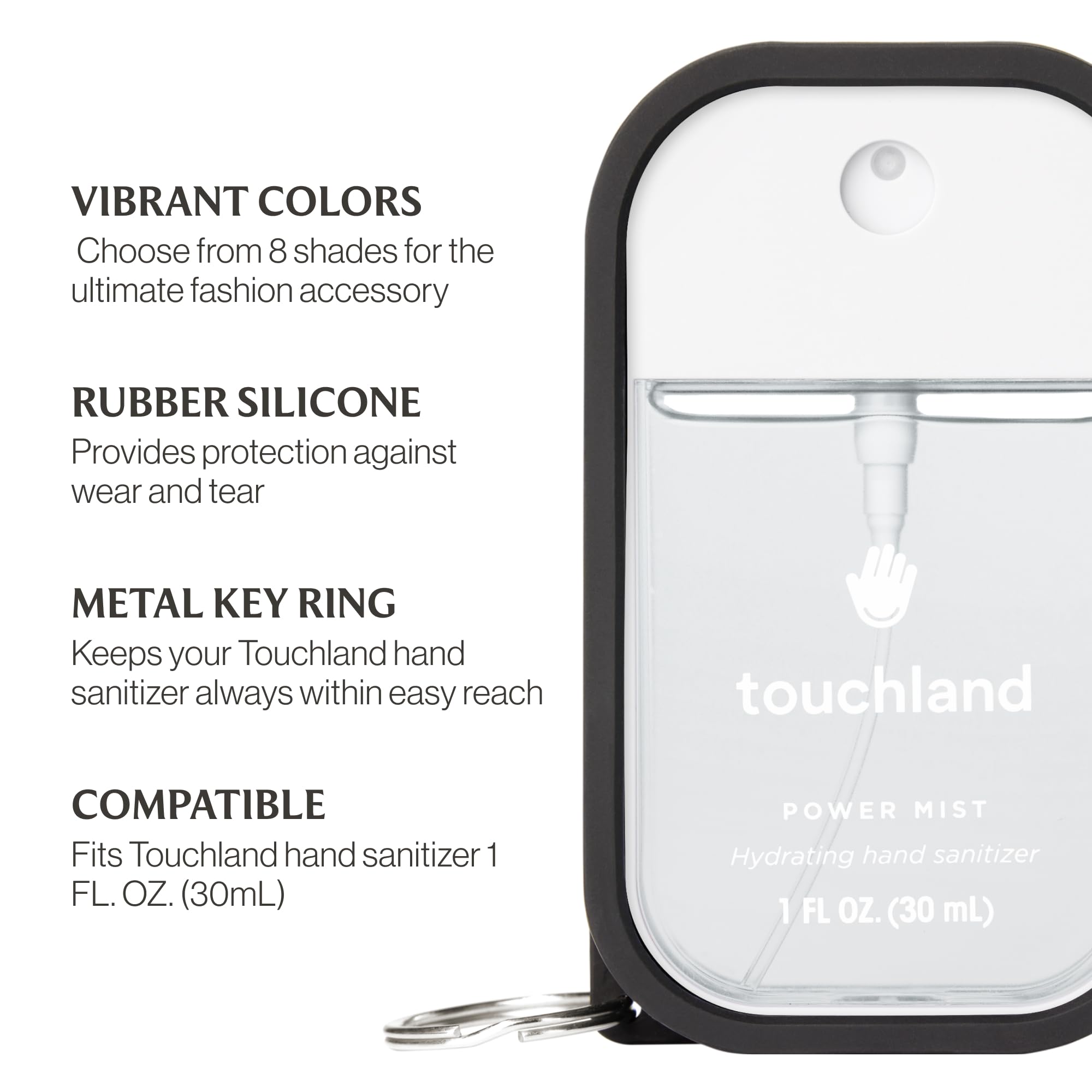 Nine signature Touchland colors available to coordinate with your mist.