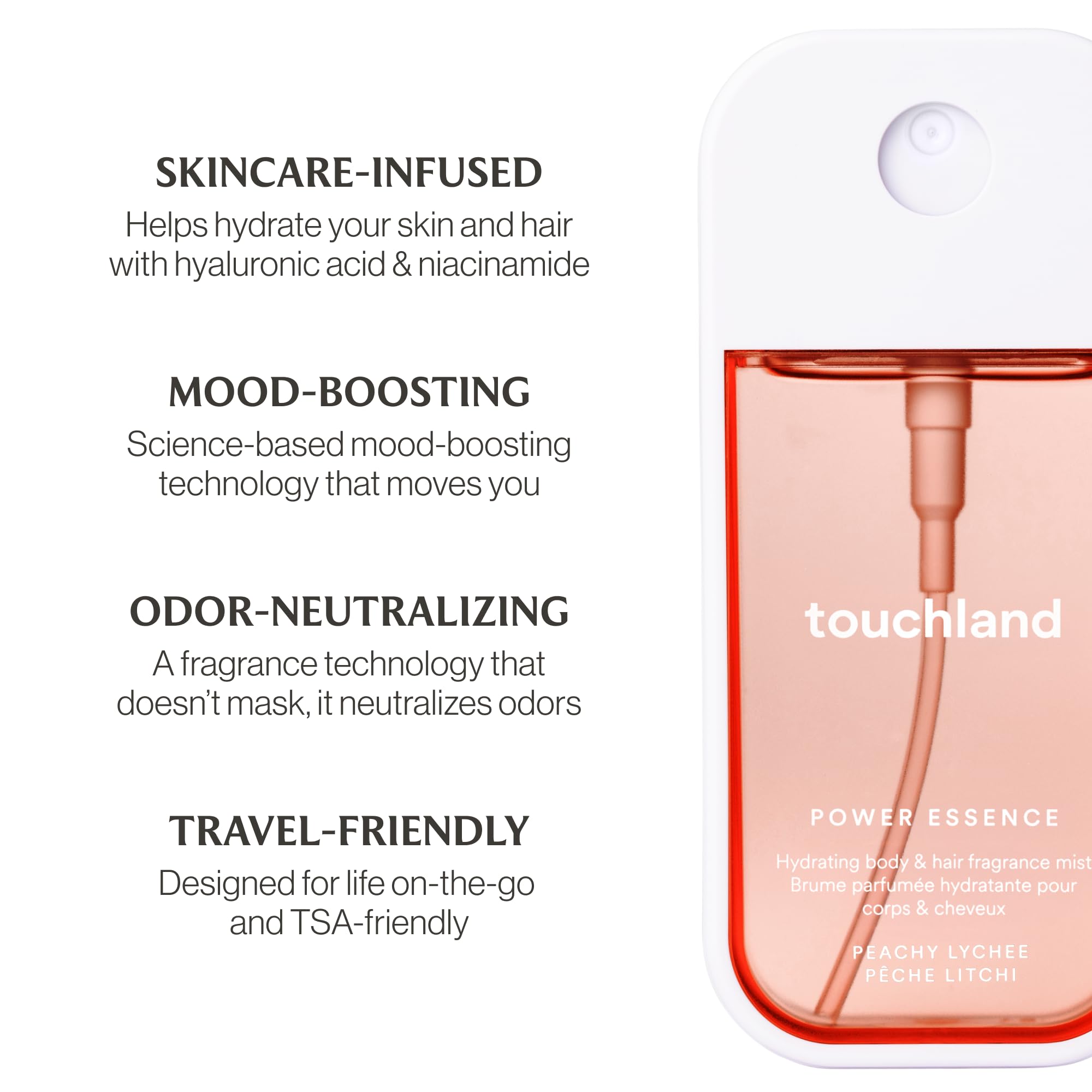 Skincare-infused formula with hyaluronic acid and panthenol for wear.