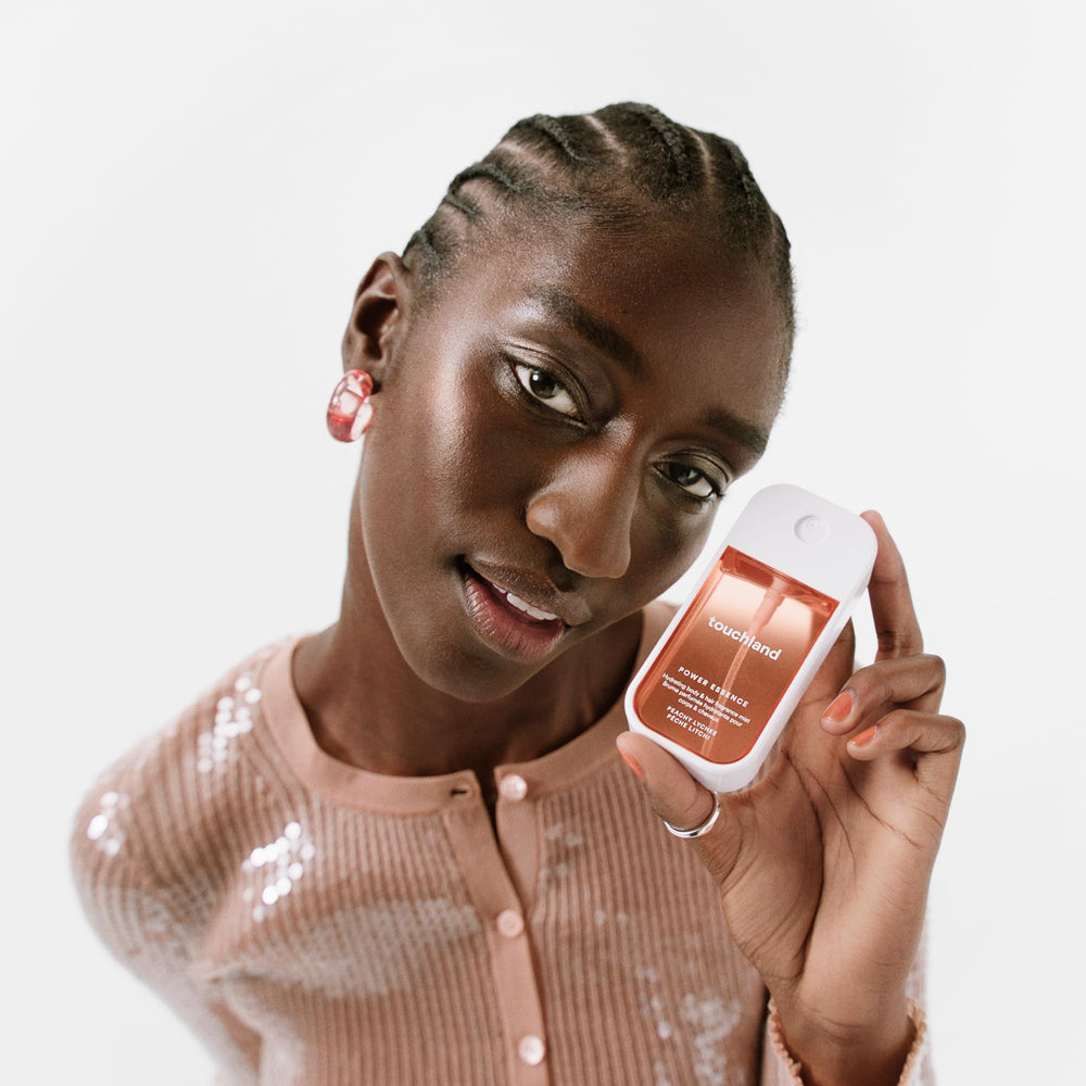 Dermatologically tested, vegan, and cruelty-free Touchland fragrance mist.