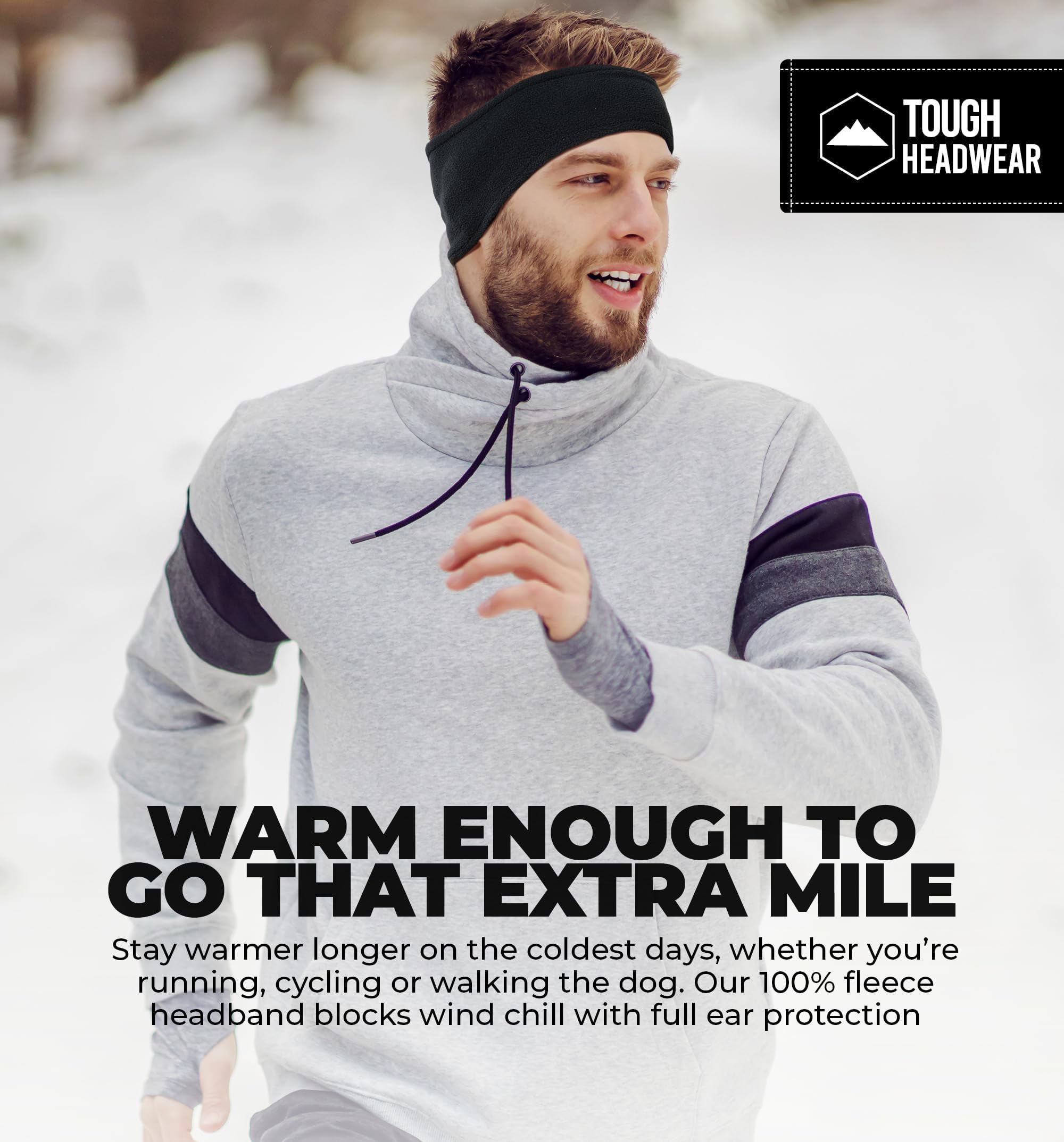 Tough Headwear cobertura de orejas amplia mantiene oídos templados durante entrenamientos al aire libre