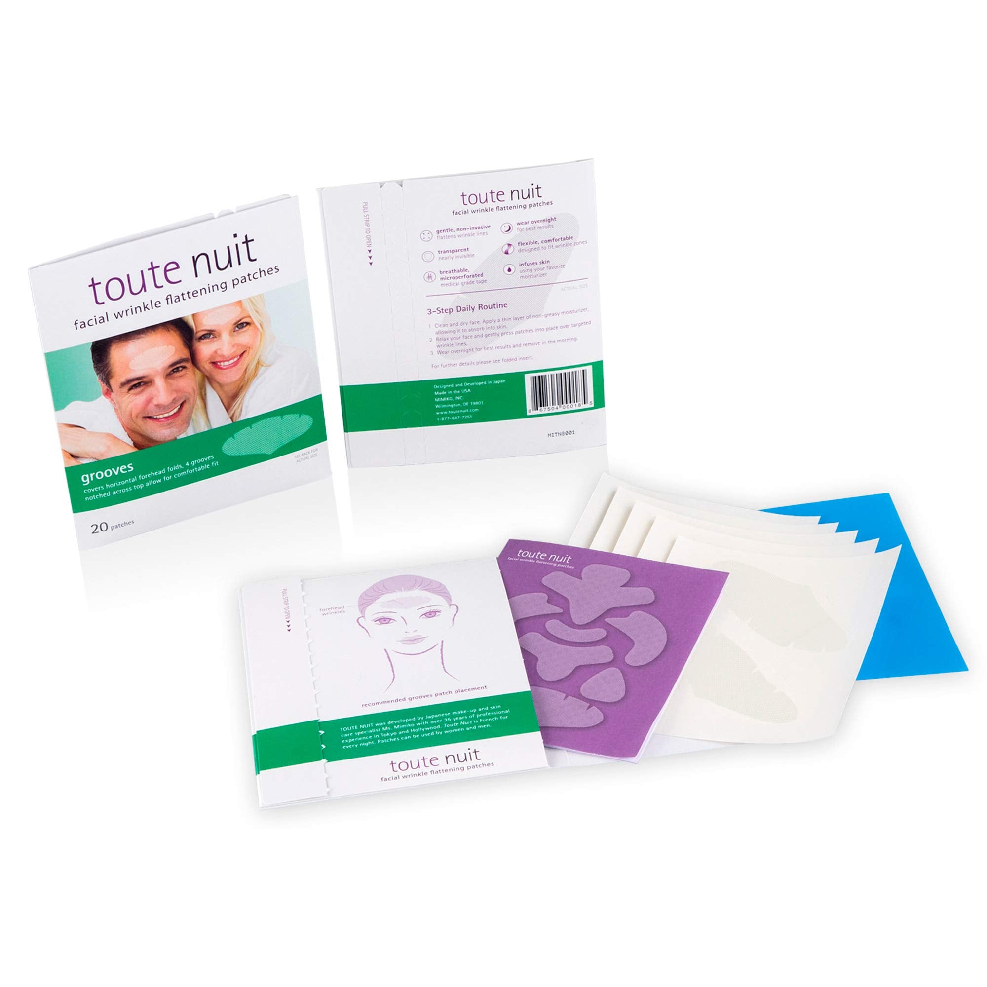 Producto hecho en Estados Unidos: parche antiarrugas Toute Nuit.