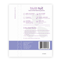 Toute Nuit triangle patch targets crow-s-feet for gentle eye-area smoothing during sleep.